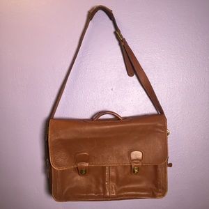 Coach Cow Hide Double Buckle Briefcase Lap Top Bag
